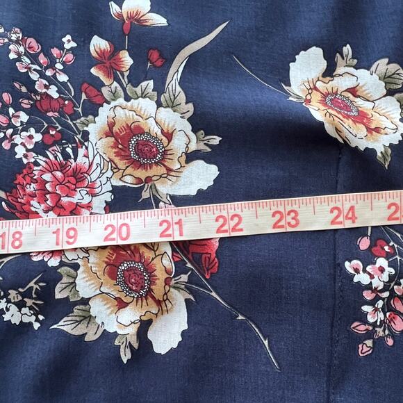 Amaryllis Dark Navy Floral Print Kimono S/M - Picture 9 of 10